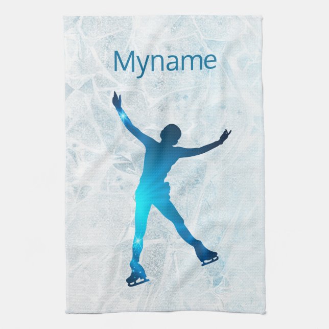 Serviette de patin à glace - étoile bleue (Vertical)