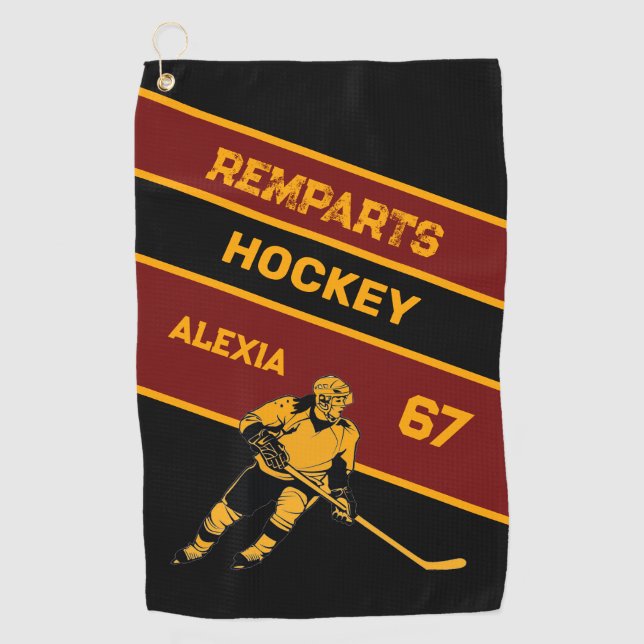 Serviette de patinage de hockey personnalisée (Devant)