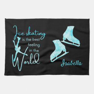 Serviette de patinage sur glace Couche bleue gelée