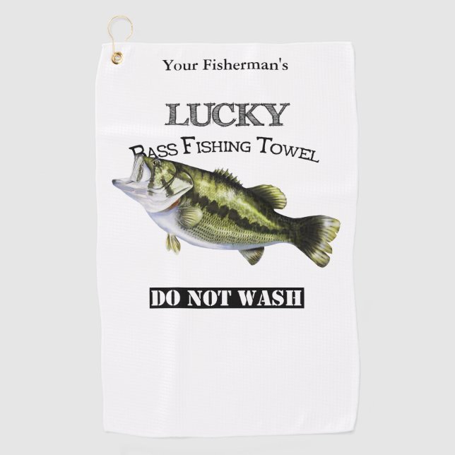 Serviette de pêche Lucky Bass personnalisée (Devant)