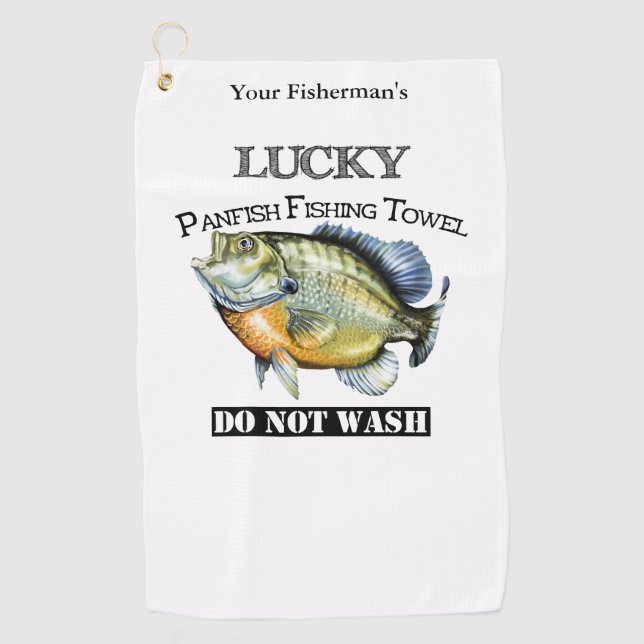 Serviette de pêche personnalisée Lucky Panfish (Devant)