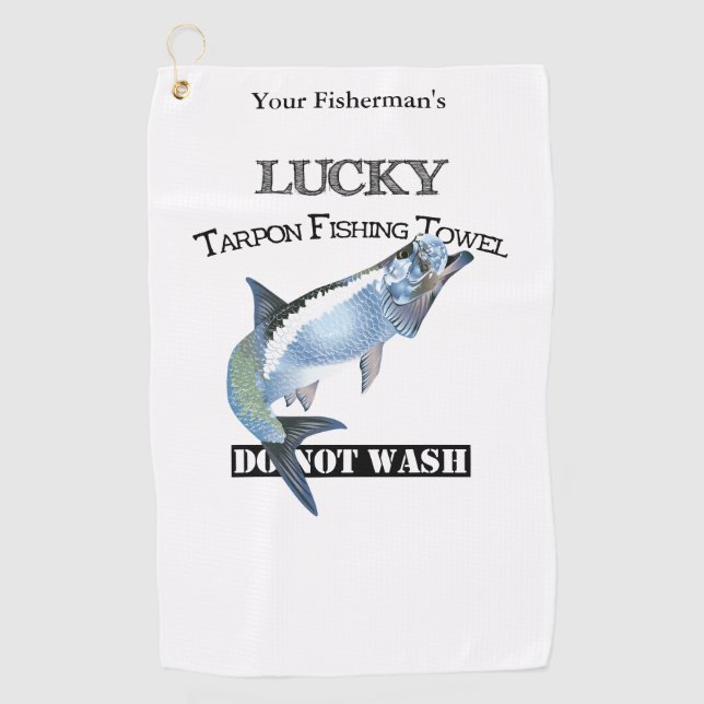 Serviette de pêche personnalisée Lucky Tarpon (Devant)