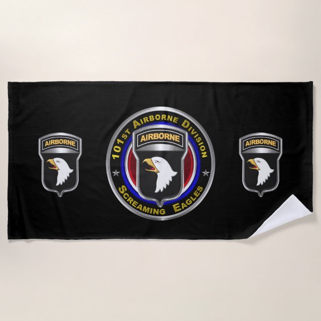 Serviette De Plage 101e division aéroportée "Ranger d'assaut aérien"  (Devant)