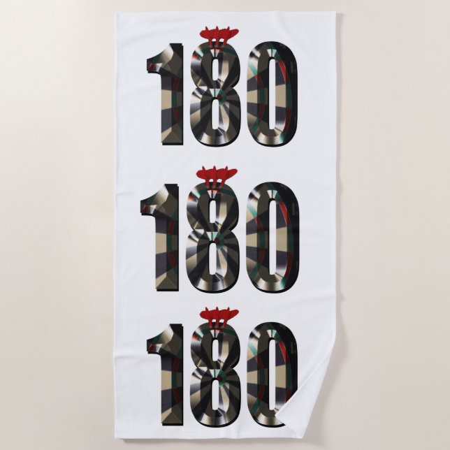 Serviette De Plage "180 en 3D : la dimension Ultimate Darts" (Devant)