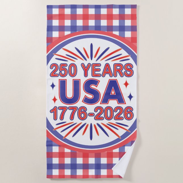 Serviette De Plage 250 Years USA | 1776–2026 Semiquincentennial (Devant)