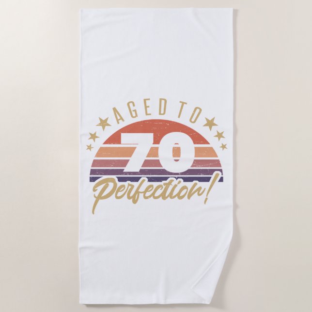 Serviette De Plage 70e Humour d'anniversaire Retro (Devant)