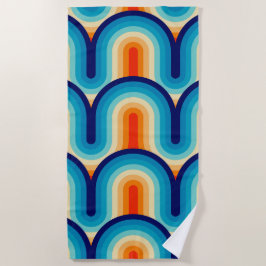 Serviette De Plage 70s Rainbow Curves