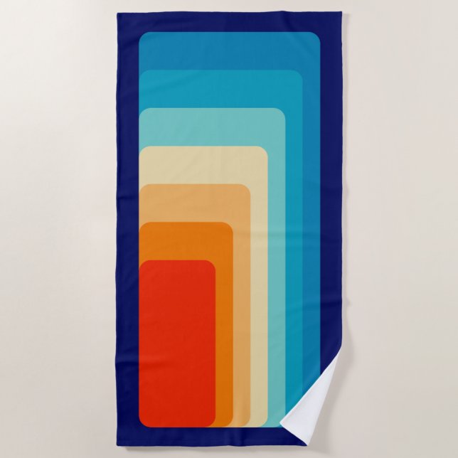 Serviette De Plage 70s Square Rainbow (Devant)