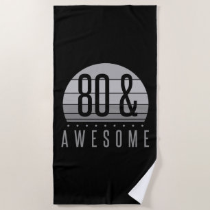 Serviette De Plage 80e anniversaire Retro Sunset