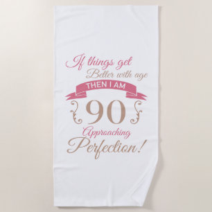 Serviette De Plage 90e anniversaire mieux avec l'âge