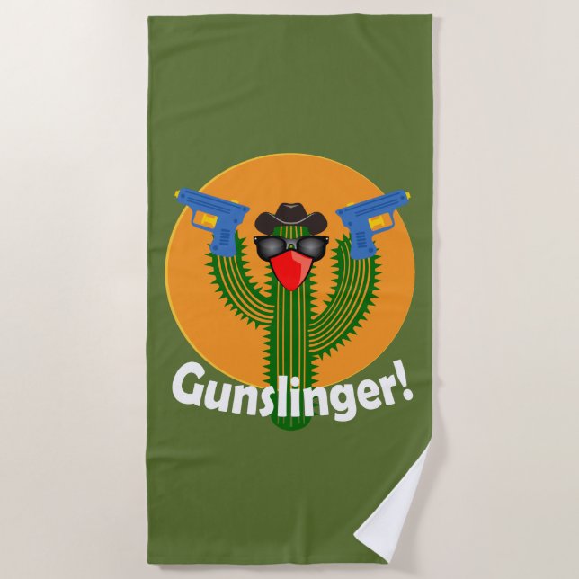 Serviette de plage à motif de cactus Gunsliger (Devant)