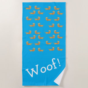 Serviette de plage à motif de chien de saucisse