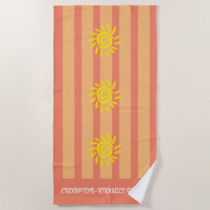 Serviette de plage à rayures orange personnalisée