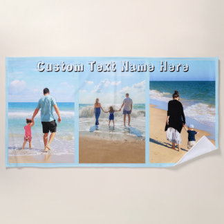 Serviette de plage à texte personnalisé avec colla