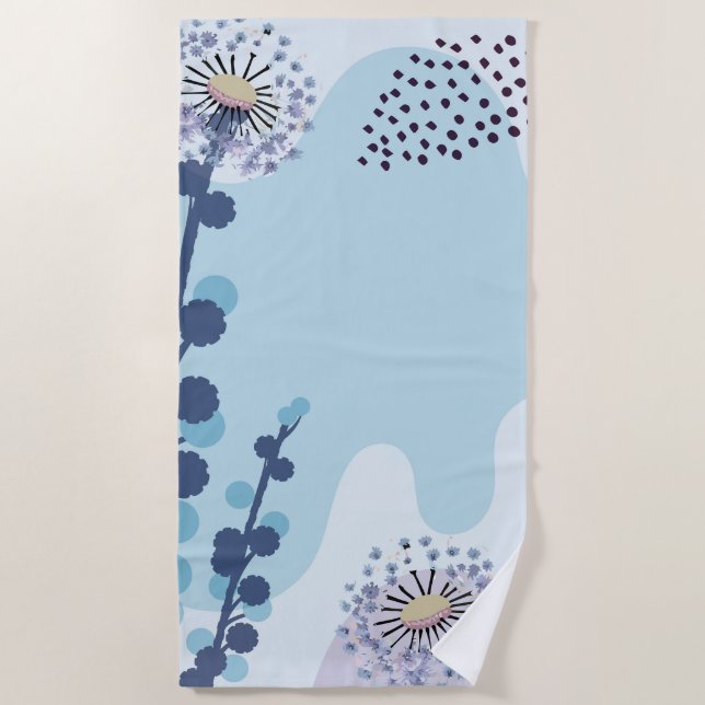 Serviette De Plage Abstract Golden Wattle Modern Acacia Illustrative (Devant)