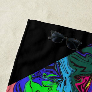 Serviette De Plage Abstrait Coloré Twirly / Poussé /