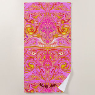 Serviette De Plage Abstrait de rotation rose/or