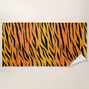 Serviette De Plage Abstrait sauvage élégant tigre rayures motif de pe
