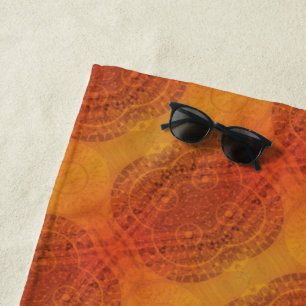 Serviette De Plage Acceptation   Médaillons de saumons rouges orange 