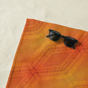 Serviette De Plage Acceptation   Motif de Shibori rouge orange jaune