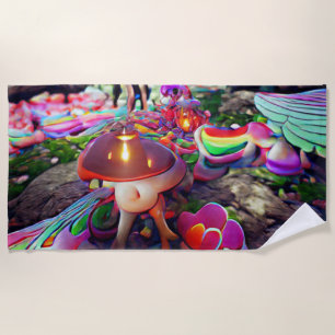 Serviette De Plage Accueil Plage Famille Champignons et fées Be