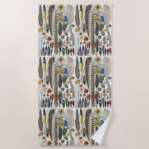 Serviette De Plage Adolphe Millot Académie sombre Vintage plume d'ois
