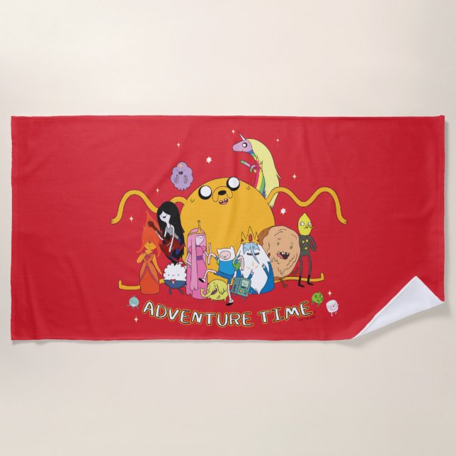 Serviette De Plage Adventure Time | Large Jake Group Graphic (Devant)