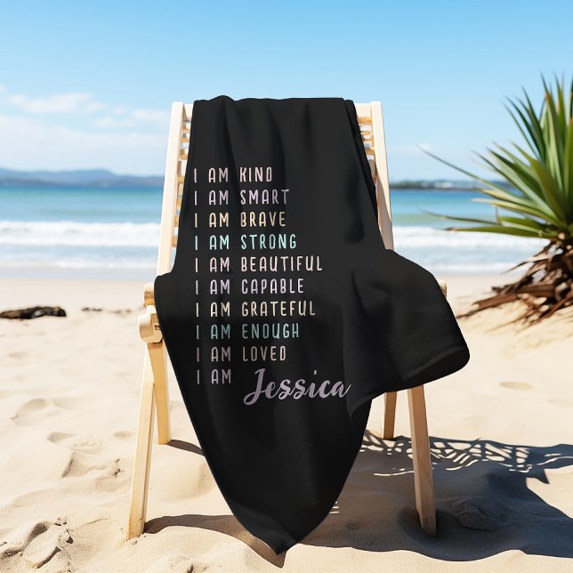 Serviette De Plage Affirmations positives pour la santé mentale sur m (Créateur téléchargé)