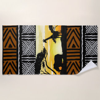 Serviette De Plage African Safari Scene Beach Towel