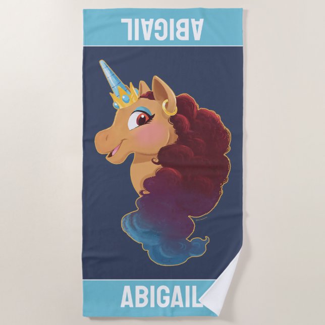 Serviette De Plage Afro Unicorn | Divine la licorne (Devant)