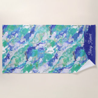 Serviette De Plage Agate Bleue Personnalisée Pierre Naturelle