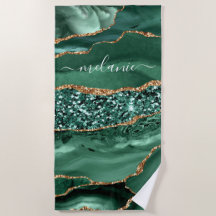 Agate Green Gold Parties scintillant Geode Marbre 