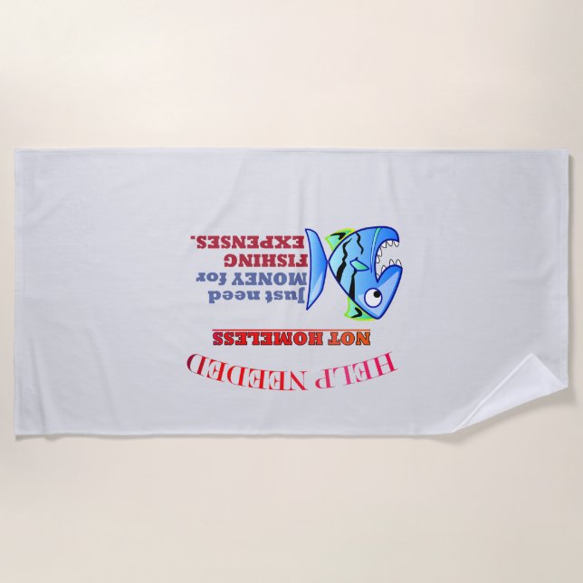 SERVIETTE DE PLAGE AIDE NÉCESSAIRE. (Devant)