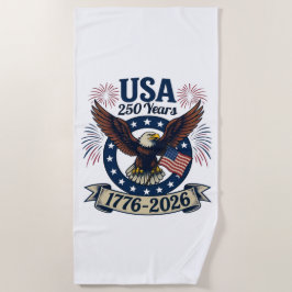 Serviette De Plage Aigle Américain Patriotique 250 Ans 1776-2026