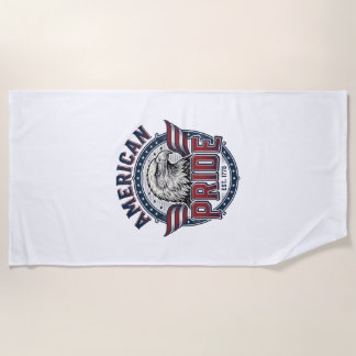 Serviette De Plage Aigle de Fierté Américaine Design Patriotique Vint