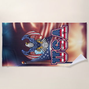 Serviette De Plage Aigle patriotique américaine