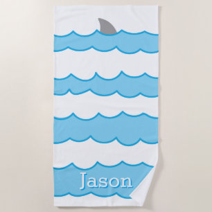 Serviette De Plage Aileron lunatique personnalisé de requin sur l'eau