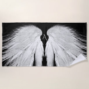 Serviette De Plage AILES ANGEL Monogramme Noir