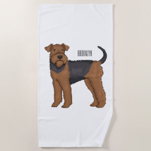Serviette De Plage Airedale terrier dog cartoon