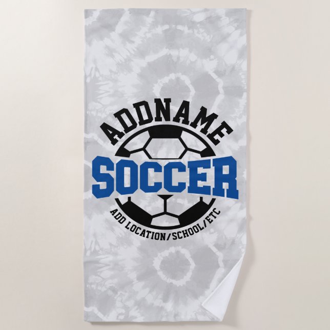 Serviette De Plage AJOUT PERSONNALISÉ NOM Joueur de football Cravate- (Devant)