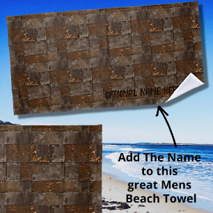 Serviette De Plage Ajouter un nom, Mur en Acier Métal Grungy avec pan