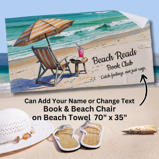 Serviette De Plage Ajouter un nom Texte Lectures de plage Club de lec