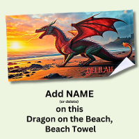 Ajoutez Nom, Dragon Respirant Feu sur la Plage,