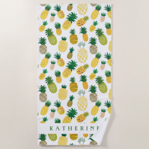 Serviette De Plage Ajoutez votre motif   à la mode nommé d'ananas