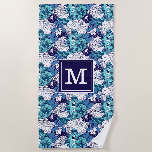 Serviette De Plage Ajoutez votre motif génial de coquillage du (Devant)