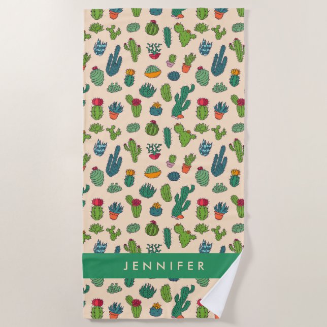 Serviette De Plage Ajoutez votre motif | mignon nommé de position de (Devant)