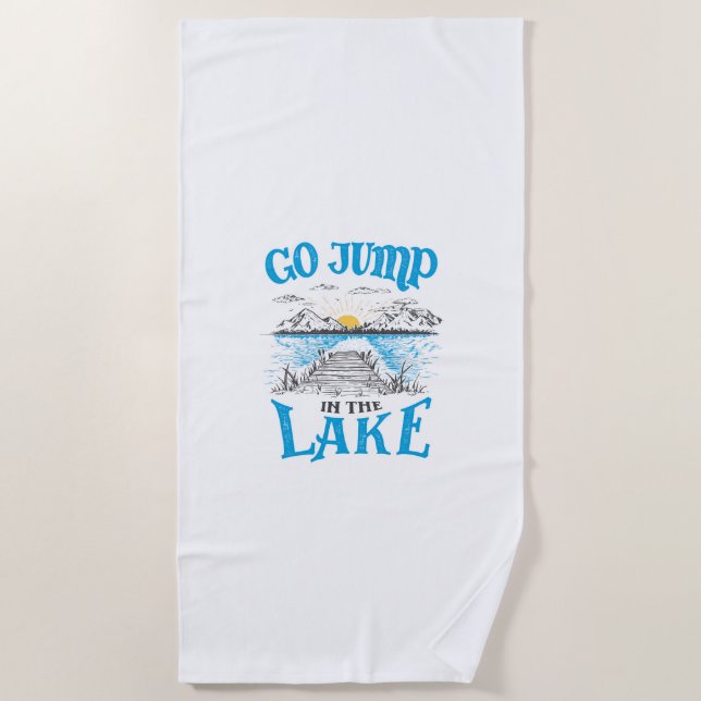 Serviette De Plage Aller Sauter Dans Le Lac (Devant)