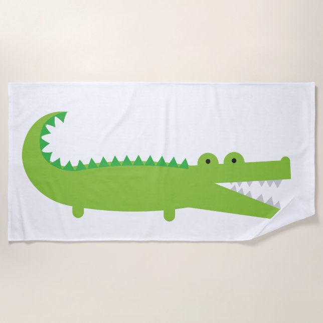 Serviette De Plage Alligator Vert (Devant)