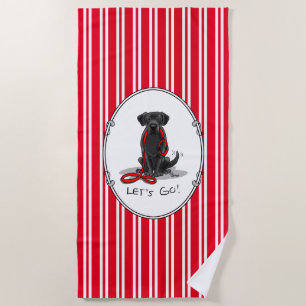 Serviette De Plage Allons-y ! Black Labrador Retriever - mignon chien