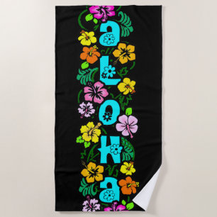 Serviette De Plage Aloha aux fleurs